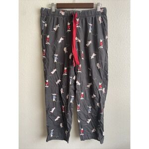 Pajama Bottoms Novelty Print Ice Skating Bears Lounge Pants Gray‎ Size Med Short